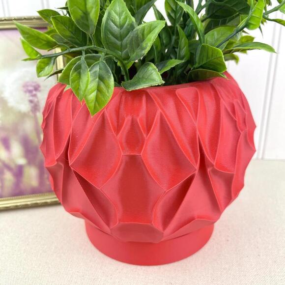 Modern Geometric Planter Pot, Vessel Planter Pot, Small Indoor Flower Pot - Picture 2 of 10